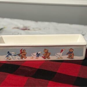 Charming Bear and Goose Ceramic Tray